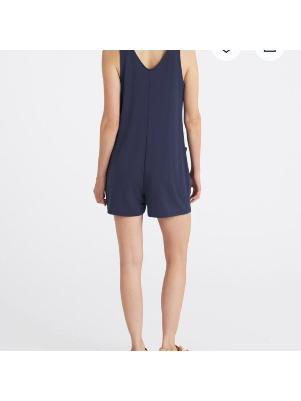 Threads 4 Thought Rainey Patch Pocket Romper Navy Small - Picture 4 of 11